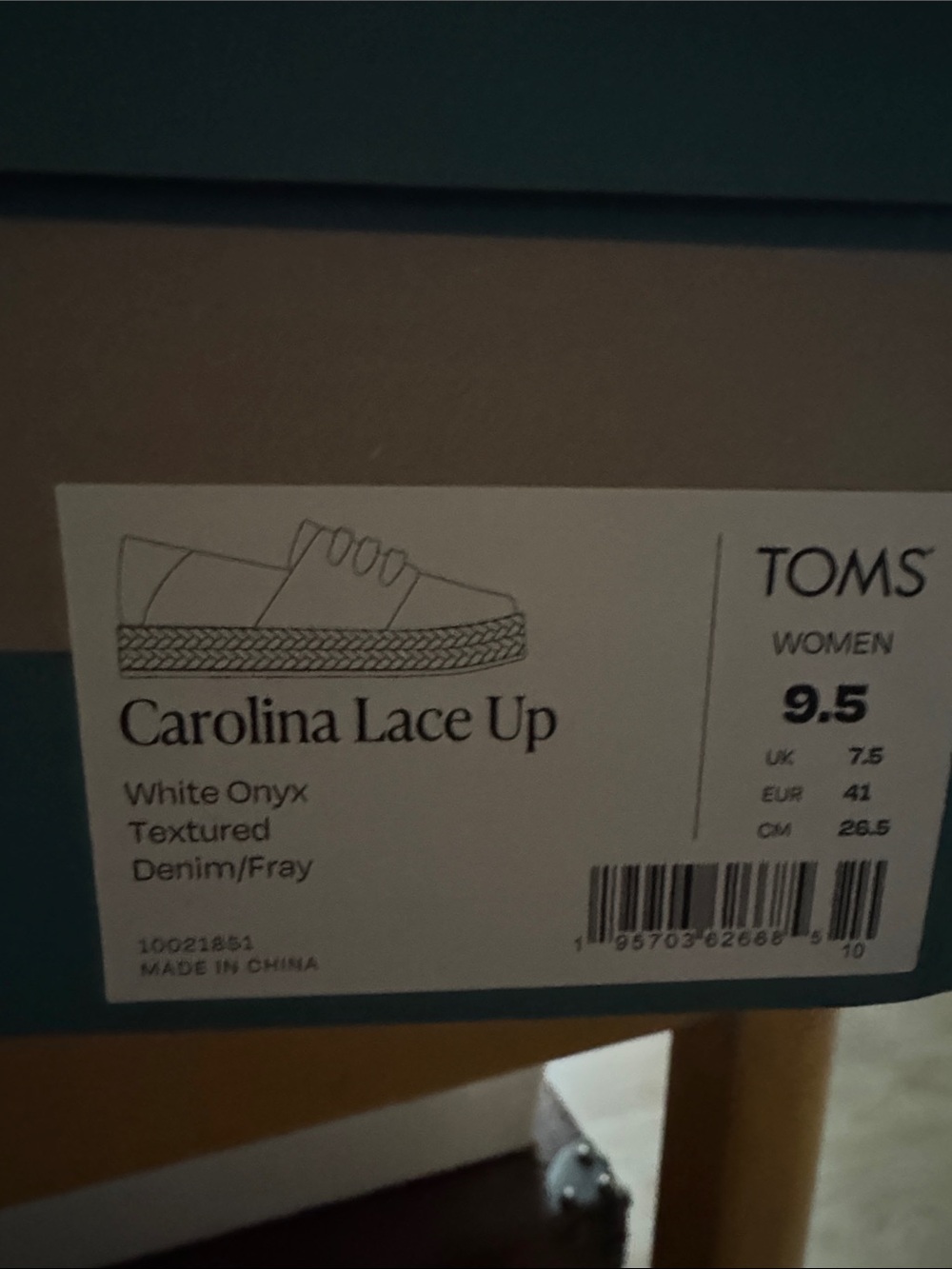 TOMS Carolina Lace Up Women’s Sneakers in White Onyx